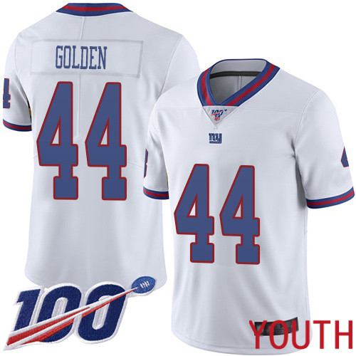 Youth New York Giants #44 Markus Golden Limited White Rush Vapor Untouchable 100th Season Football NFL Jersey->youth nfl jersey->Youth Jersey